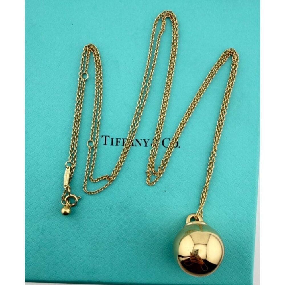 Tiffany & Co. HardWear 19mm Ball Pendant 28-32" Necklace 18k Yellow Gold 16g